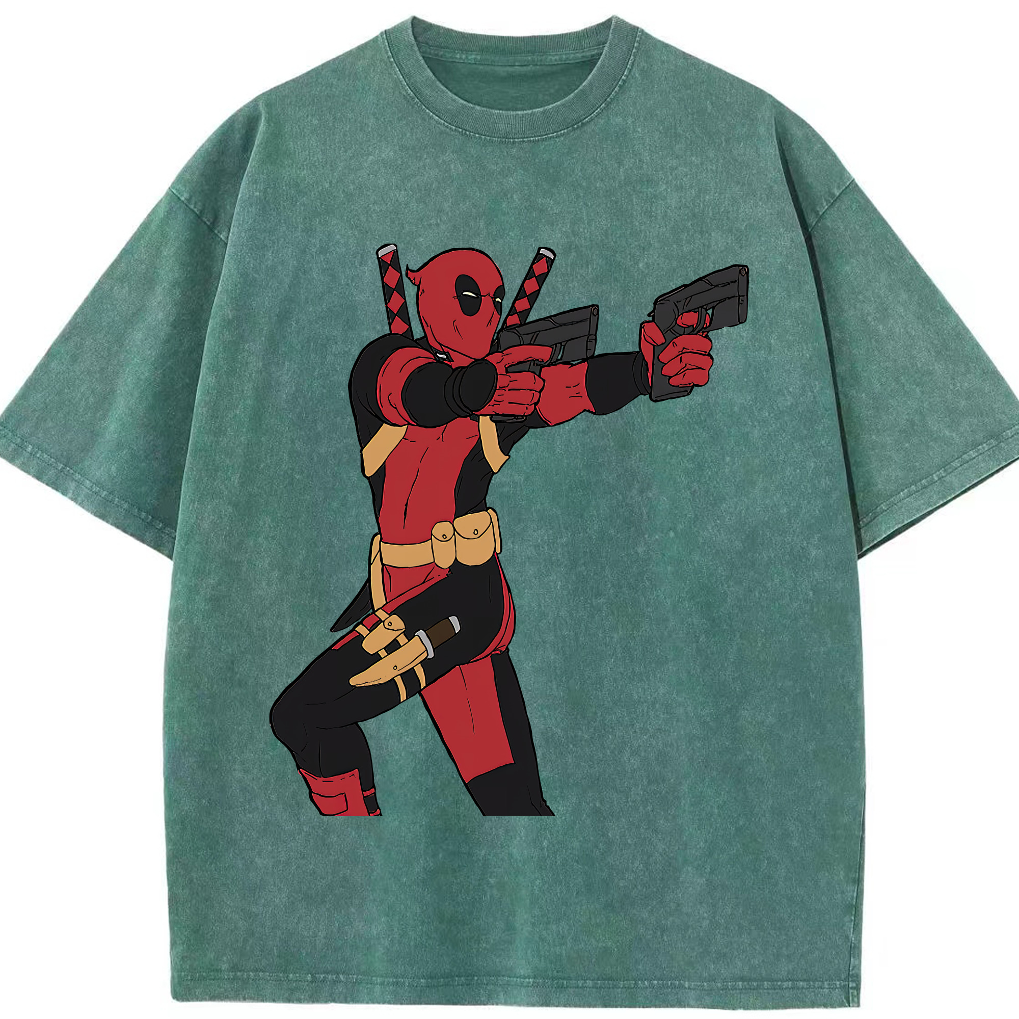 （画像用） Deadpool デッドプール 綿100% ヴィンテージ風 半袖Tシャツ（フロントプリント）